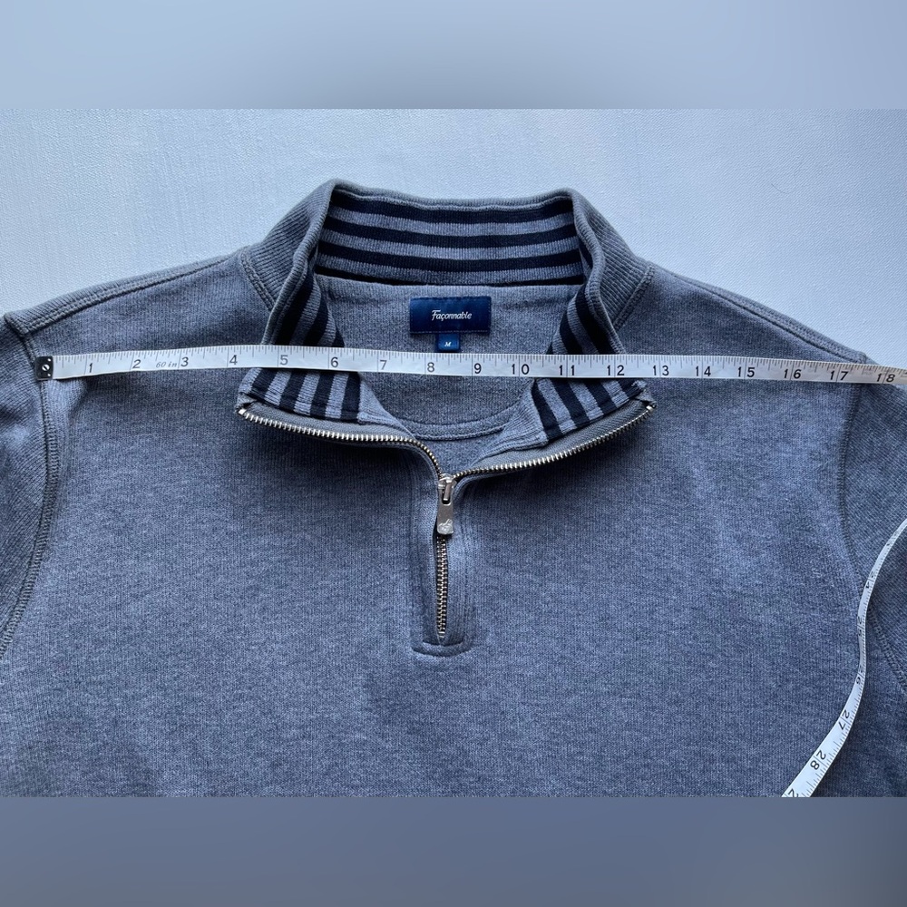 Faconnable Gray Zip Up Sweater for‎ Men